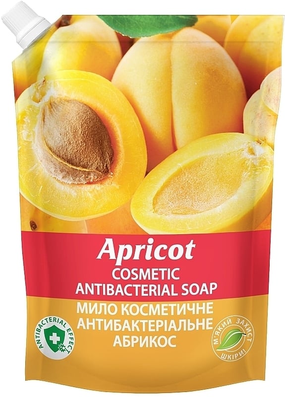 Мыло жидкое Bioton Cosmetics Абрикос косметическое антибактериальное, дой-пак, 450 мл