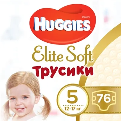 Підгузки-трусики Huggies Elite Soft Pants XL дитячі розмір 5, 12-17 кг, 76 шт