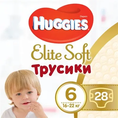 Підгузки-трусики Huggies Elite Soft Pants XXL дитячі розмір 6, 16-22 кг, 28 шт