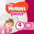 Підгузки-трусики Huggies Pants дитячі, для дівчаток, розмір 4, 9-14 кг, J-pack, 2 х 36 шт