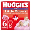 Підгузки-трусики Huggies Pants Little Movers для дівчаток розмір 6, 15-25 кг, 30 шт