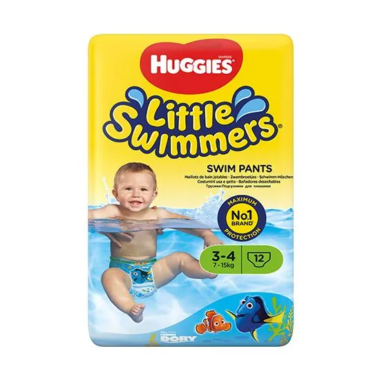 Підгузки-трусики Huggies Little Swimmers розмір 3-4, 7-15 кг, для плавання, 12 шт