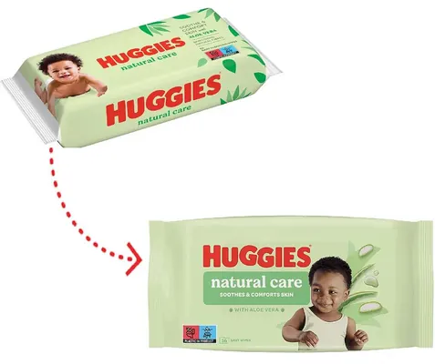 Серветки вологі Huggies Natural Care Aloe Vera дитячі, 224 шт (4 х 56 шт)