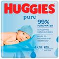 Салфетки влажные Huggies Pure детские, для новорожденных, 224 шт (4 x 56 шт)