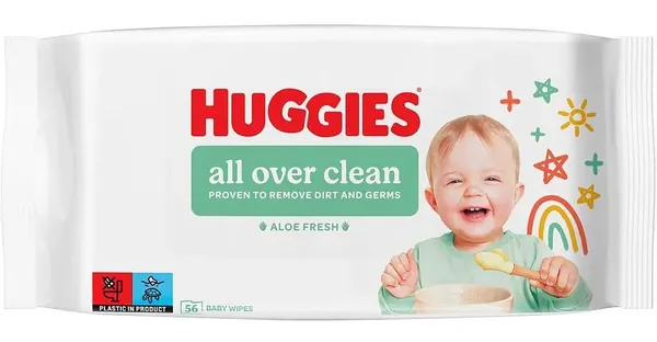 Серветки вологі Huggies All Over Clean дитячі, 56 шт