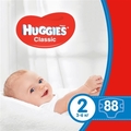 Подгузники Huggies Classic детские размер 2, 3-6 кг, 88 шт