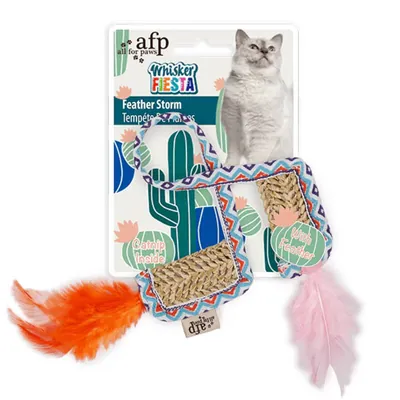 Іграшка-дражнилка AFP Whisker Fiesta Feather storm для котів із котячою м'ятою, 24,5х6 см
