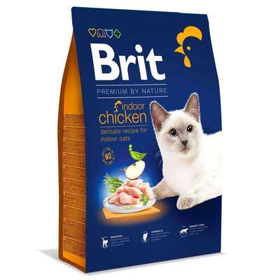 Корм сухий Brit Premium by Nature Cat Indoor для кішок, що мешкають у приміщенні з куркою, 1,5 кг