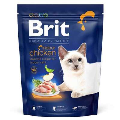Корм сухий Brit Premium by Nature Cat Indoor для кішок, що мешкають у приміщенні з куркою, 800 г