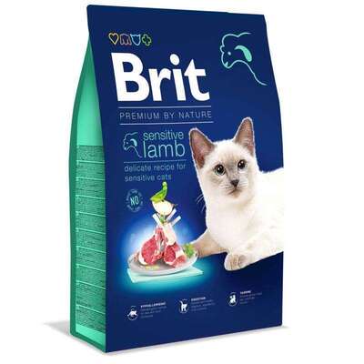 Корм сухой Brit Premium by Nature Cat Sensitive для кошек с чувствительным пищеварением с ягненком, 1,5 кг
