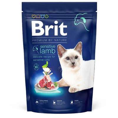 Корм сухий Brit Premium by Nature Cat Sensitive для котів із чутливим травленням з ягнятком, 300 г