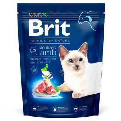 Корм сухий Brit Premium by Nature Cat Sterilized Lamb для стерилізованих котів з ягнятком, 1,5 кг