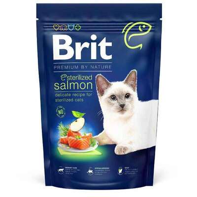 Корм сухой Brit Premium by Nature Cat Sterilized Salmon для стерилизованных кошек с лососем, 300 г