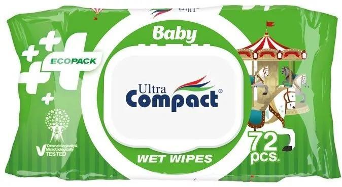 Салфетки влажные Ultra Compact Baby Ecopack детские, с клапаном, 72 шт
