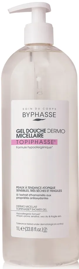 Гель для душу Byphasse Dermo Micellar Topiphasse міцелярний для шкіри схильної до атопії, 1000 мл