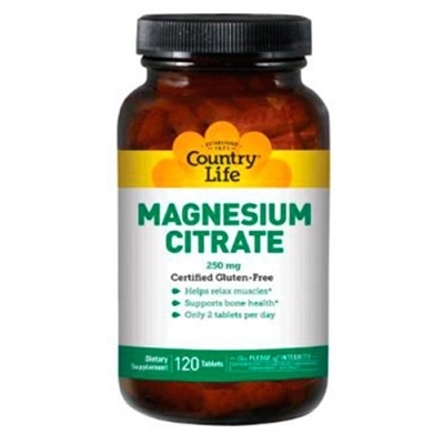 Магний цитрат Country Life Magnesium Citrate 250 мг, 120 таблеток