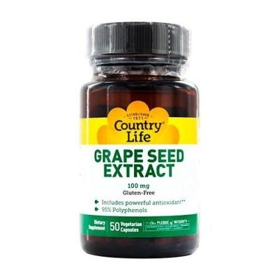 Экстракт виноградных косточек Country Life Grape Seed Extract 100 мг, 50 капсул