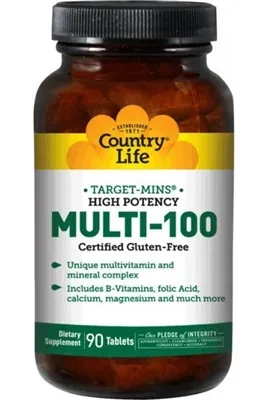 Вітамінно-мінеральний комплекс Country Life Multi-100 таблетки №90