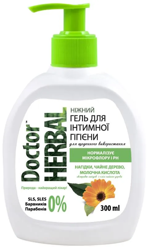 Гель для інтимної гігієни Doctor Herbal Календула і чайне дерево, 300 мл