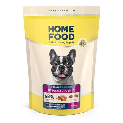 Корм сухой гипоаллергенный Home Food для маленьких и средних пород собак Телятина с овощами и душистыми травами, 700 г