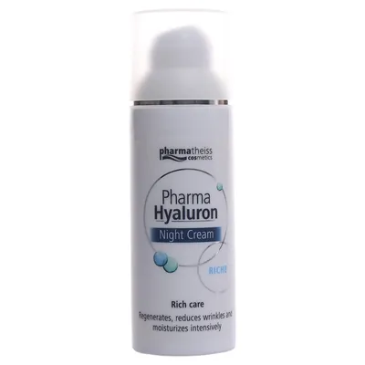 Крем для обличчя Medipharma Cosmetics Pharma Hyaluron Riche нічний відновлюючий для сухої шкіри, флакон з дозатором, 50 мл
