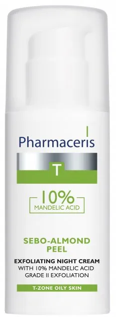 Крем для обличчя Pharmaceris T Sebo-almond Peel 10% нічний II ступінь відлущування з 10% мигдальною кислотою, 50мл