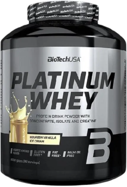 Протеїн сироватковий змішаний Biotech Platinum Whey морозиво з бурбонською ваніллю, 2 кг