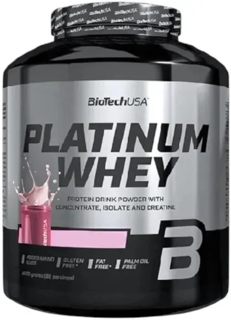 Протеїн сироватковий змішаний Biotech Platinum Whey полуниця, 2 кг