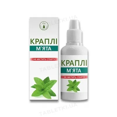 М'ята краплі по 30 мл у флак.