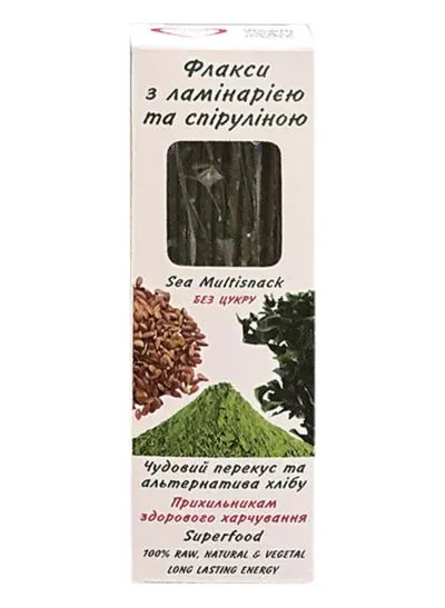 Флакси з ламінарією та спіруліною Golden Kings of Ukraine Sea Multisnack без цукру, 140 г