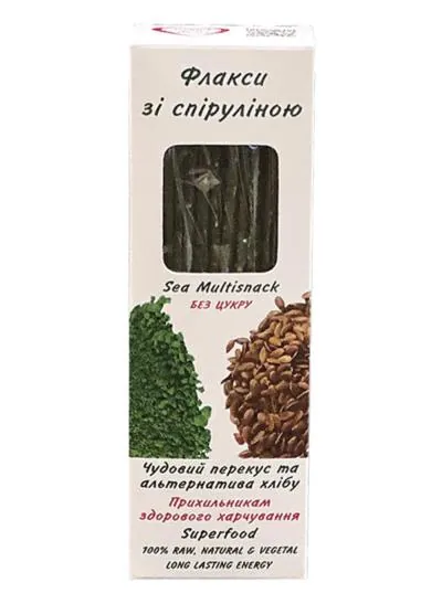 Флакси зі спіруліною Golden Kings of Ukraine Sea Multisnack без цукру, 140 г