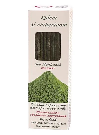 Кріспі зі спіруліною Golden Kings of Ukraine Sea Multisnack без цукру, 140 г