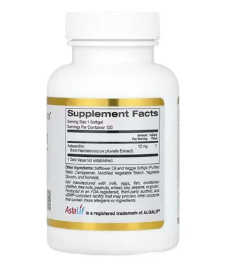 Астаксантин California Gold Nutrition Astaxanthin 12 мг вег. капсули №120