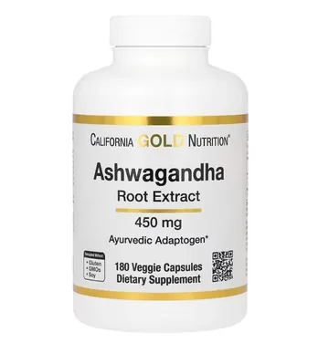 Ашваганда California Gold Nutrition Ashwagandha 450 мг вег. капсули №180