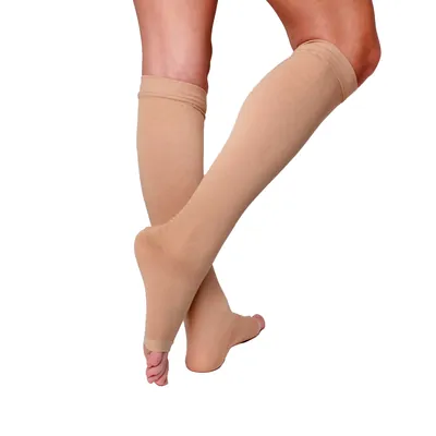 Гольфи компресійні Venotonia Cotton AD клас компресії 2, відкритий носок, нормальні, колір бежевий, розмір V+