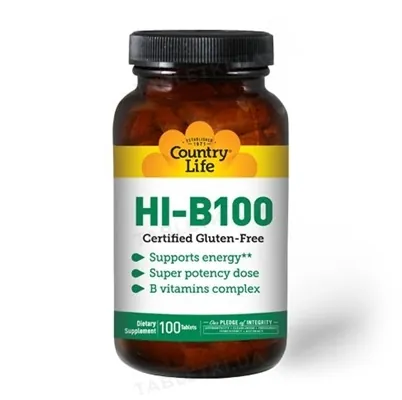 Вітаміни групи В Country Life HI-B100 таблетки №100