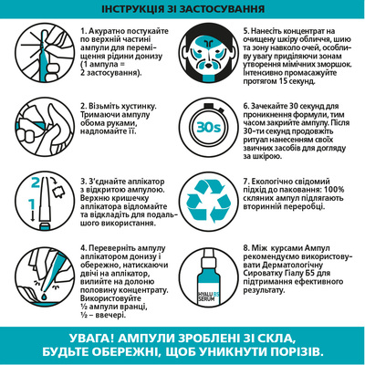Концентрат La Roche-Posay Hyalu B5 Ampoules для коррекции морщин и восстановления упругости кожи лица, 7 ампул по 1,8 мл