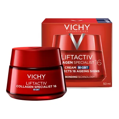 Крем Vichy LiftActiv Collagen Specialist 16 ніч антивіковий з ко-бондинг технологією для корекції 16 ознак старіння шкіри, 50 мл
