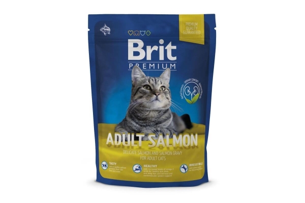 Корм сухий Brit Premium Cat Adult для дорослих котів з лососем, 300 г