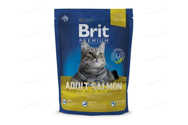 Корм сухий Brit Premium Cat Adult для дорослих котів з лососем, 300 г