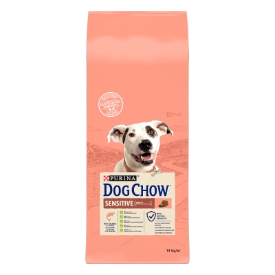 Корм сухий Purina Dog Chow Sensitive для дорослих собак із чутливим травленням, лосось, 14 кг