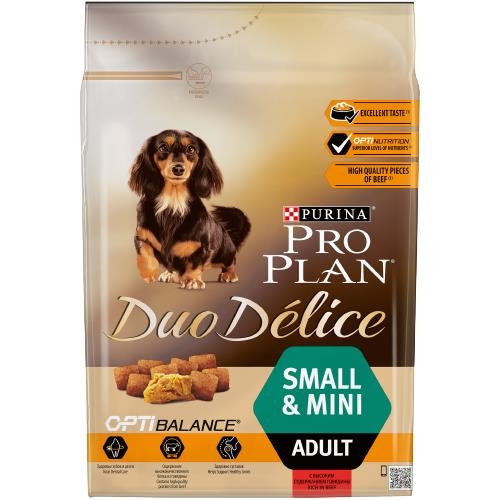 Корм сухой Purina Pro Plan Duo Delice для взрослых собак мелких и карликовых пород с говядиной, 700 г