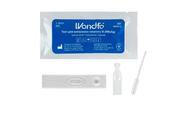 Тест Wondfo для виявлення гепатиту В (HBsAg) W003-C, 1 штука