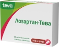 Лозартан-Тева таблетки, в/плів. обол. по 100 мг №30 (10х3)