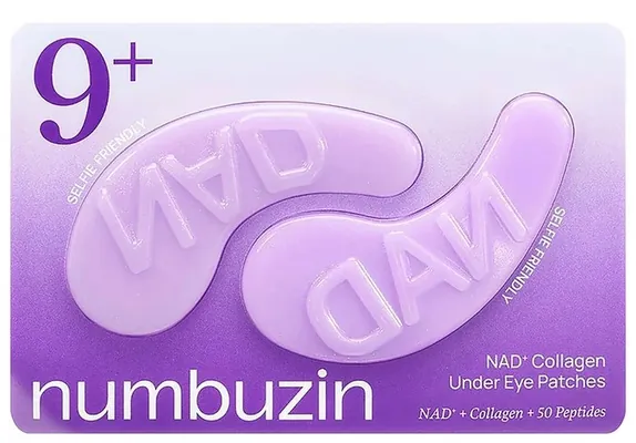 Ліфтинг-патчі під очі Numbuzin No.9 NAD+ Collagen Under Eye Patches з колагеном та пептидами, 1 пара