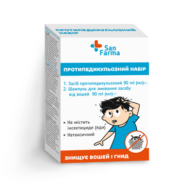 Набор San Farma противопедикулезный (средство+шампунь д/смывания)