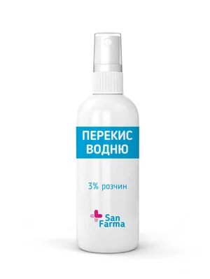 Перекис водню San Farma 3% спрей по 50 мл у флак.