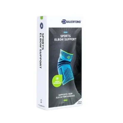 Бандаж на ліктьовий суглоб Bauerfeind Sports Elbow Support для лікуванняя епікондиліту, блакитний, розмір XL