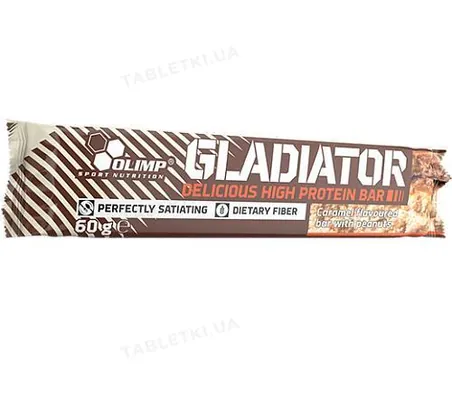 Батончик протеїновий Olimp Gladiator, карамель, 60 г