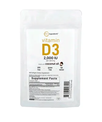 Вітамін D3 Micro Ingredients Vitamin D3 2000 МО, 500 капсул